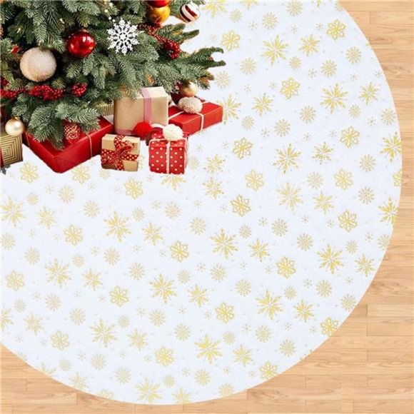 Christmas Tree Skirt 36 Inches White Sequin Tree Skirt Xmas Ornaments - Picture 1 of 6